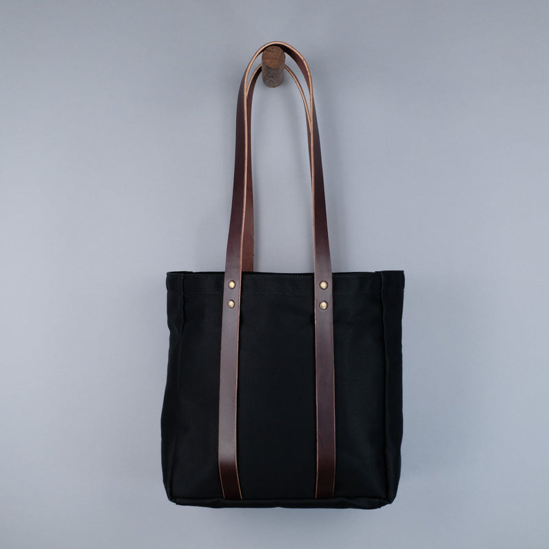 Franklin Tote Bag in Black + Dark Brown-zoom-