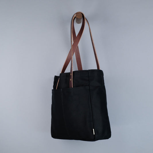 Franklin Tote Bag in Black + Dark Brown