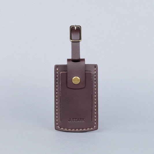 Huron Luggage Tag in Dark Brown