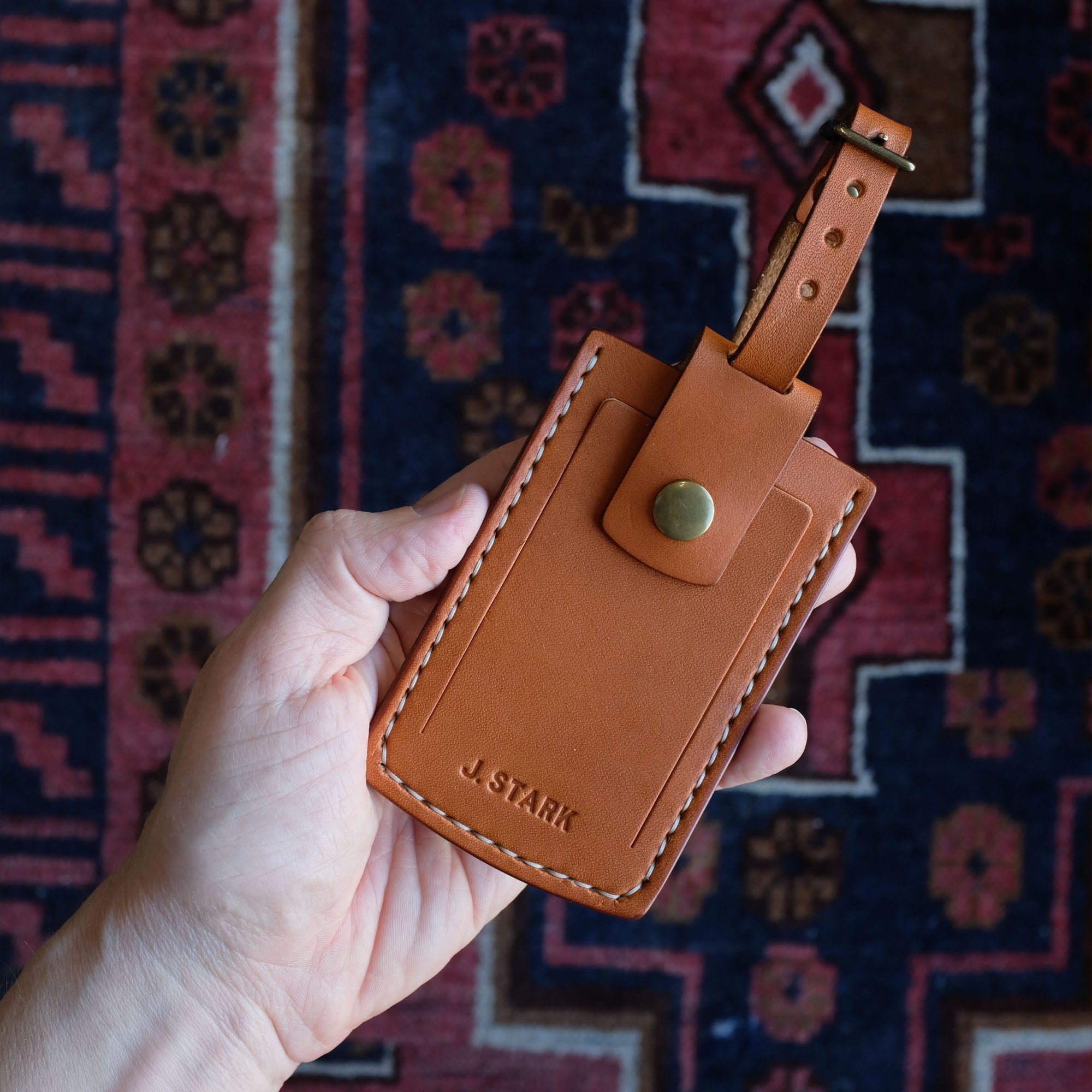 Huron Luggage Tag in Chestnut-zoom-3