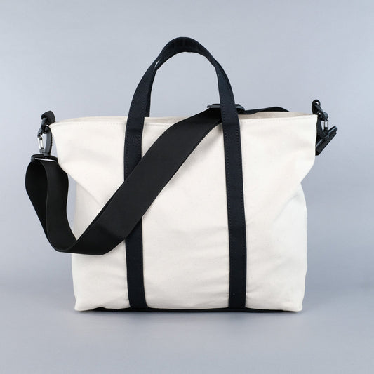 Woodbine Zip Tote Bag in Natural & Black