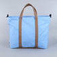 Woodbine Zip Tote Bag in Sky Blue & Tobacco Brown