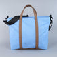Woodbine Zip Tote Bag in Sky Blue & Tobacco Brown