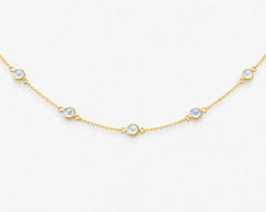 June Birthstone Moonstone Bracelet | Sterling Silver & Gold Gemstone Jewelry - Aware House