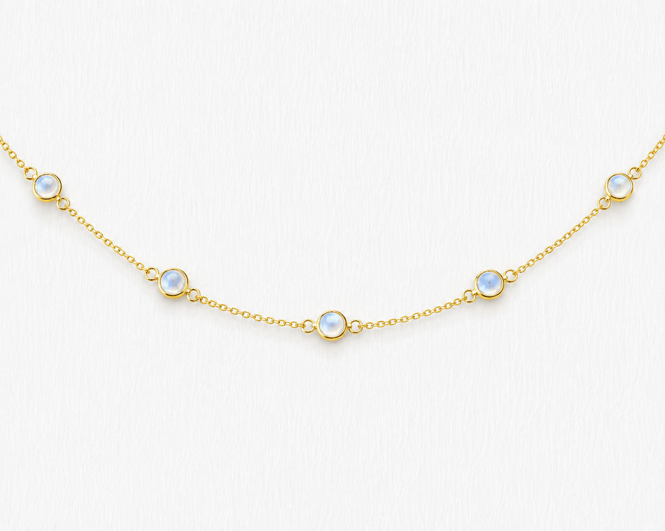 June Birthstone Moonstone Bracelet | Sterling Silver & Gold Gemstone Jewelry - Aware House