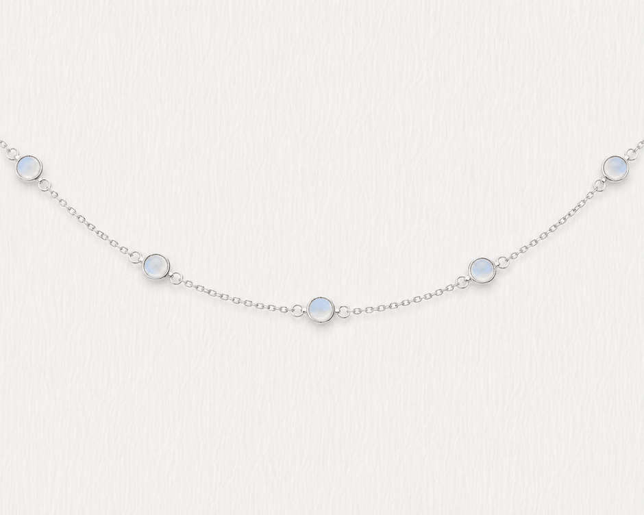 June Birthstone Moonstone Bracelet | Sterling Silver & Gold Gemstone Jewelry - Aware House