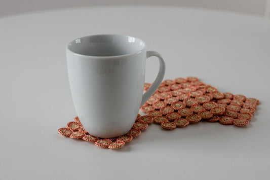 Sunrise Dot Crochet Coasters