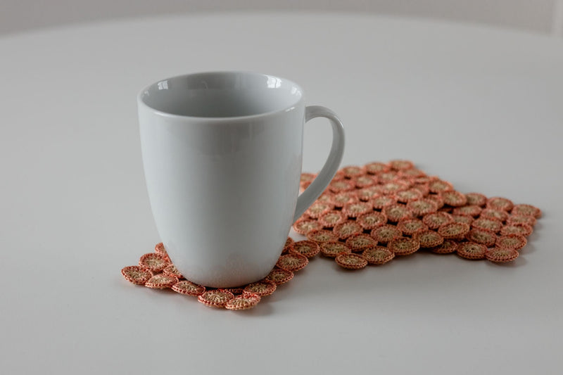Sunrise Dot Crochet Coasters-zoom-