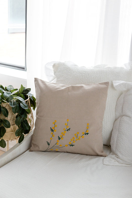 Golden Mimosa Cushion Covers