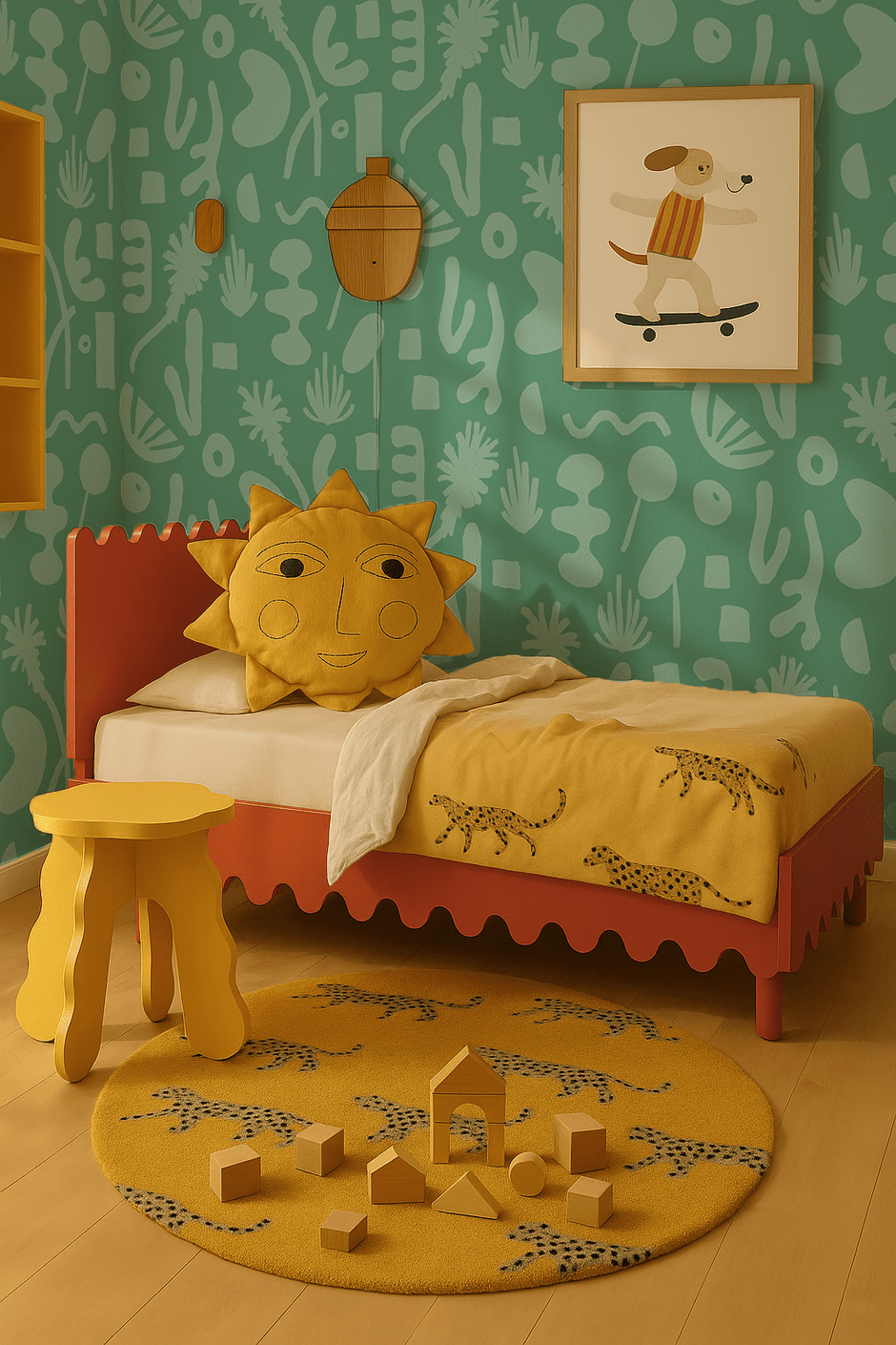Pool Side Wallpaper, teal - Aware House - Samantha Santana Creative -
