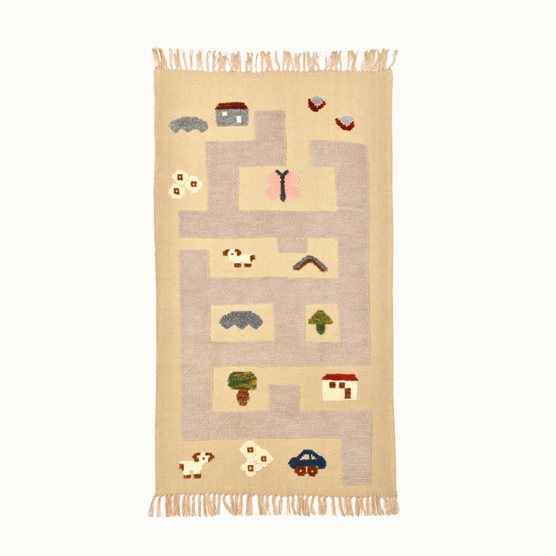 Labyrinth Kids Rug | Handmade Wool Rug for Nursery, Playrooms & Children’s Rooms-zoom-