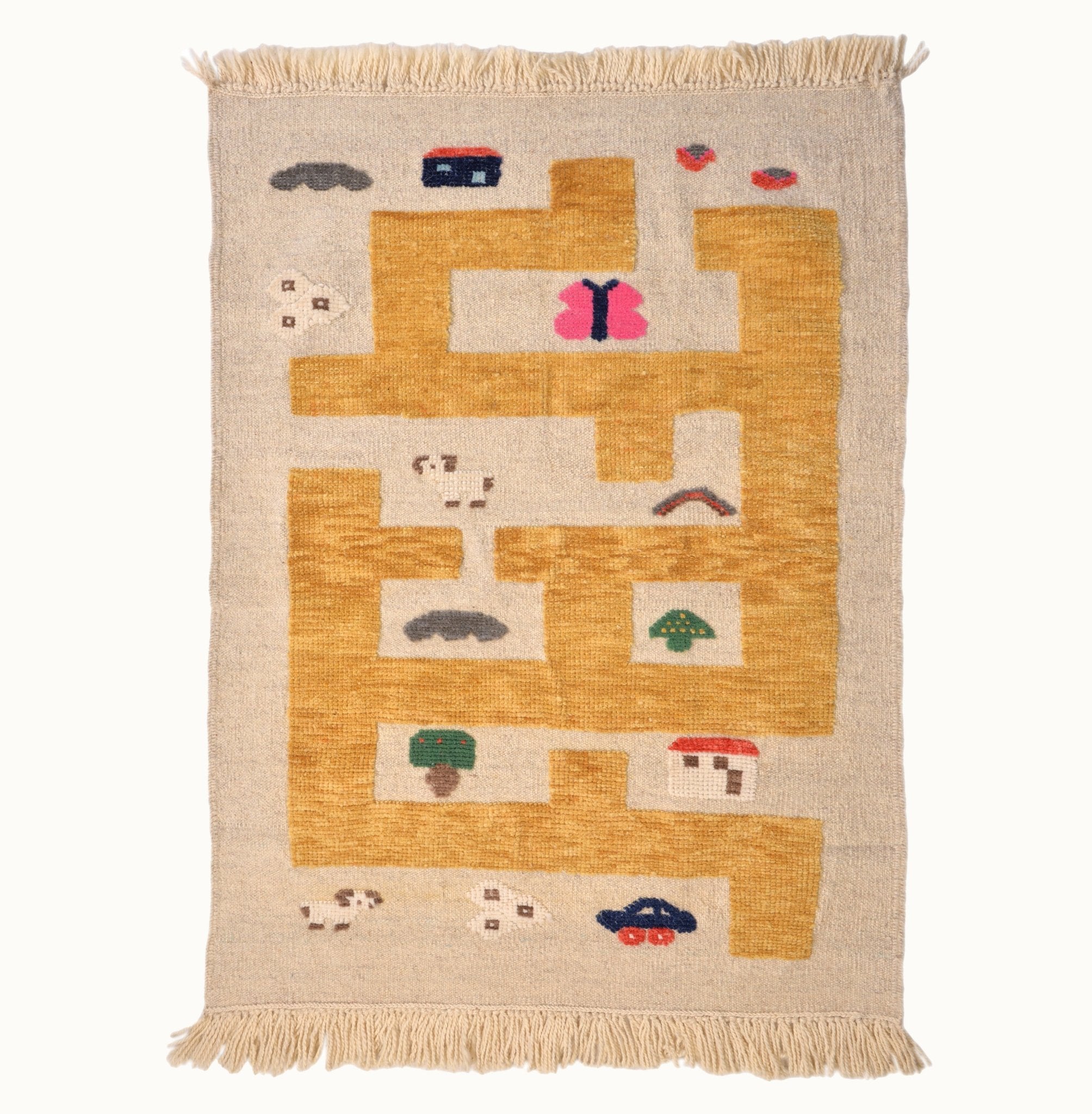 Labyrinth Kids Rug | Handmade Wool Rug for Nursery, Playrooms & Children’s Rooms - Aware House