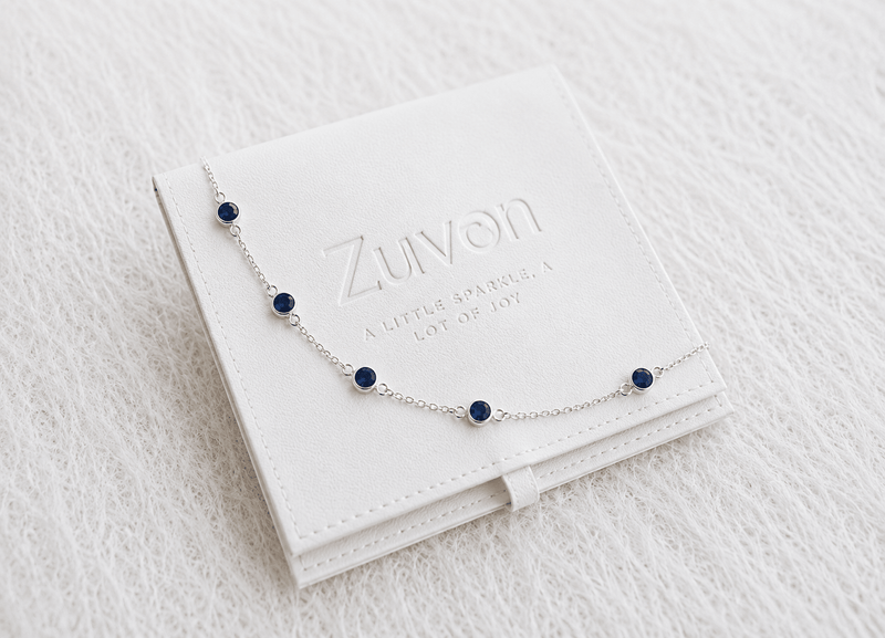 September Birthstone Lapis Bracelet | Sterling Silver Gemstone Jewelry-zoom-