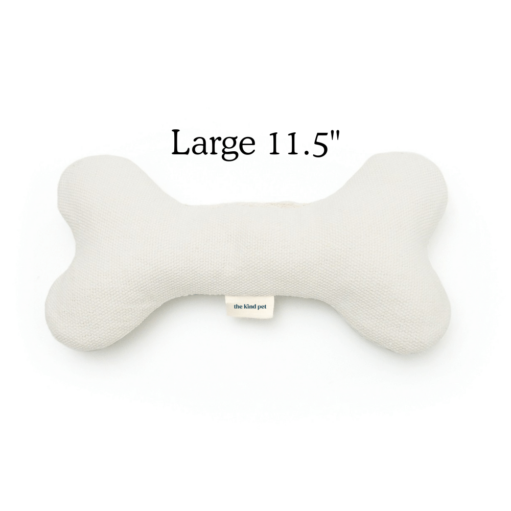 Boba & Vespa Plush Hemp Dog Bone Toy for Gentle Chewers-7