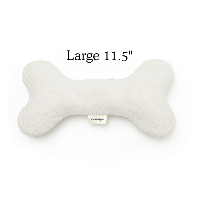 Boba & Vespa Plush Hemp Dog Bone Toy for Gentle Chewers-zoom-