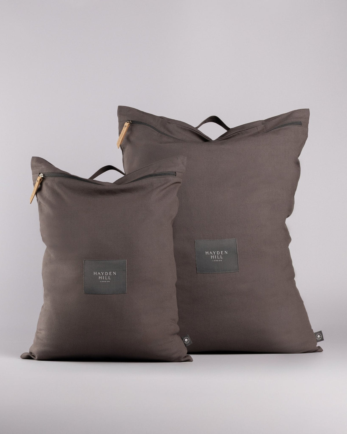 Organic Cotton Travel Laundry Bags Set of 2 in Charcoal Gray-6