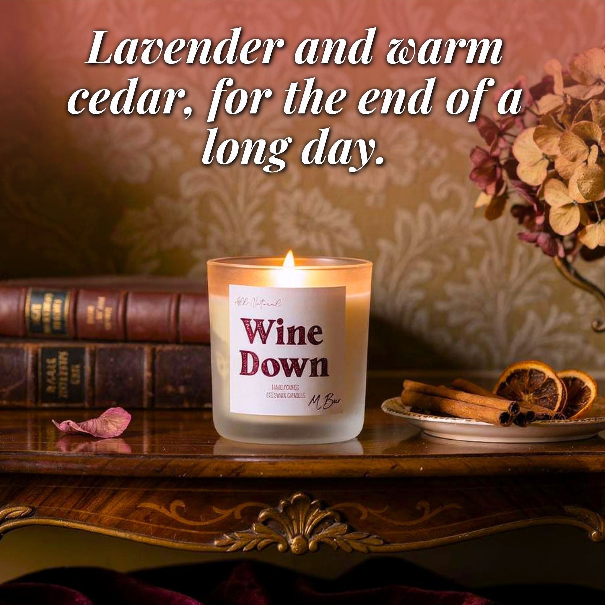 Wine Down Beeswax Candle - Aware House - MBur Candle Co. -