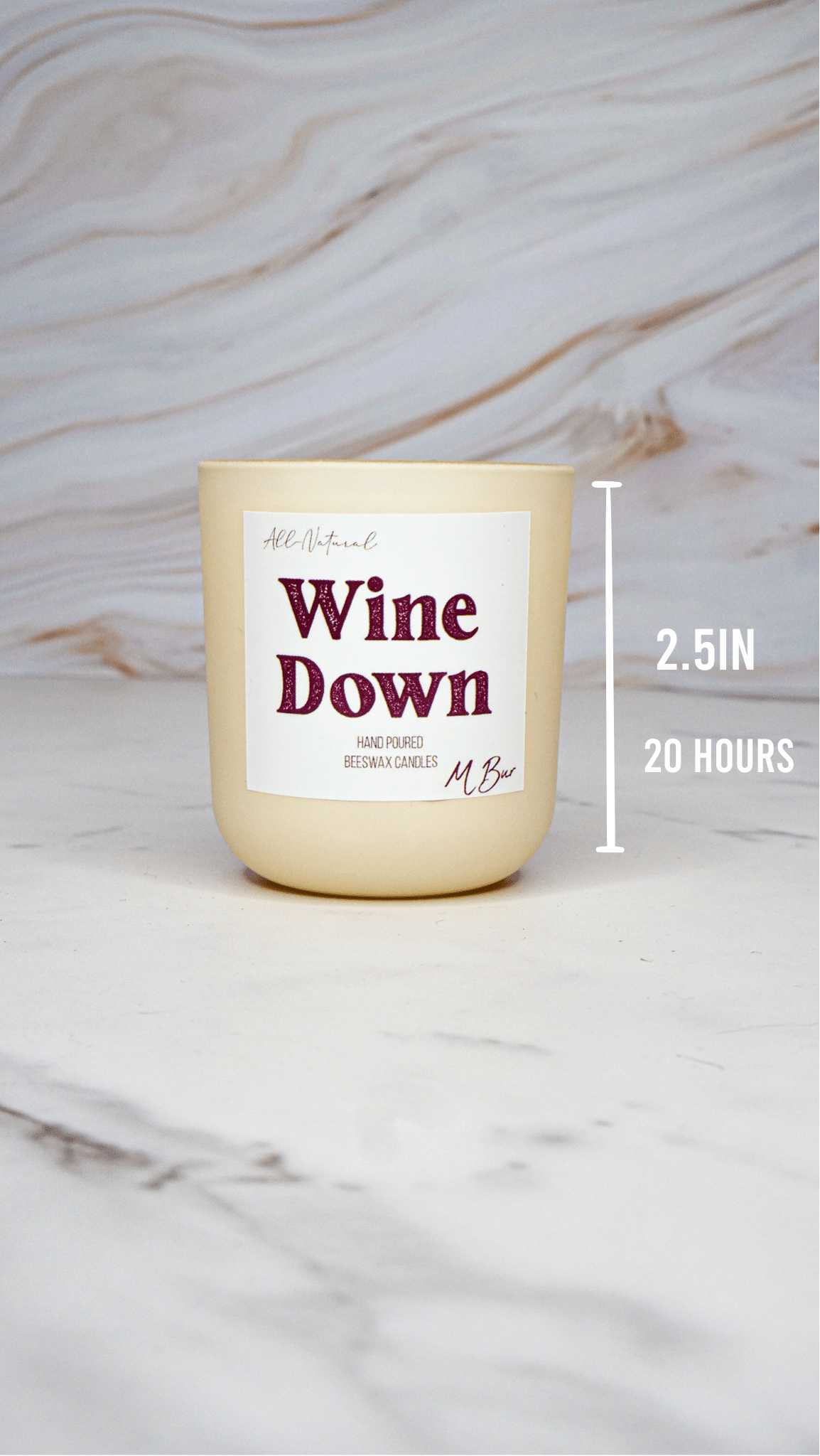 Wine Down Beeswax Candle - Aware House - MBur Candle Co. -