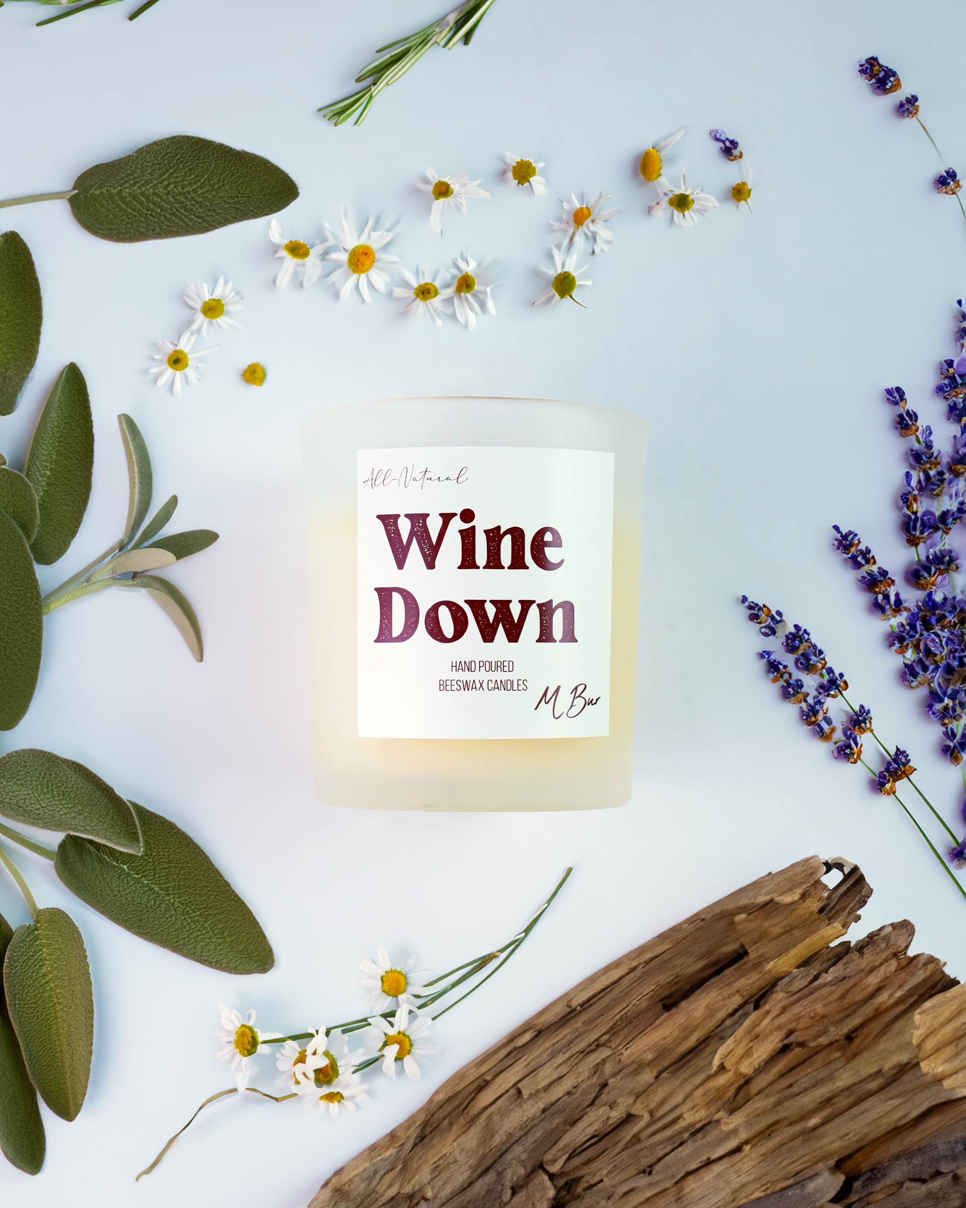 Wine Down Beeswax Candle-15