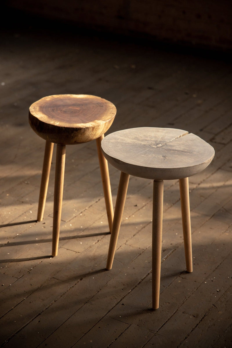 Live Edge Round Side Table | Fossil Table-zoom-