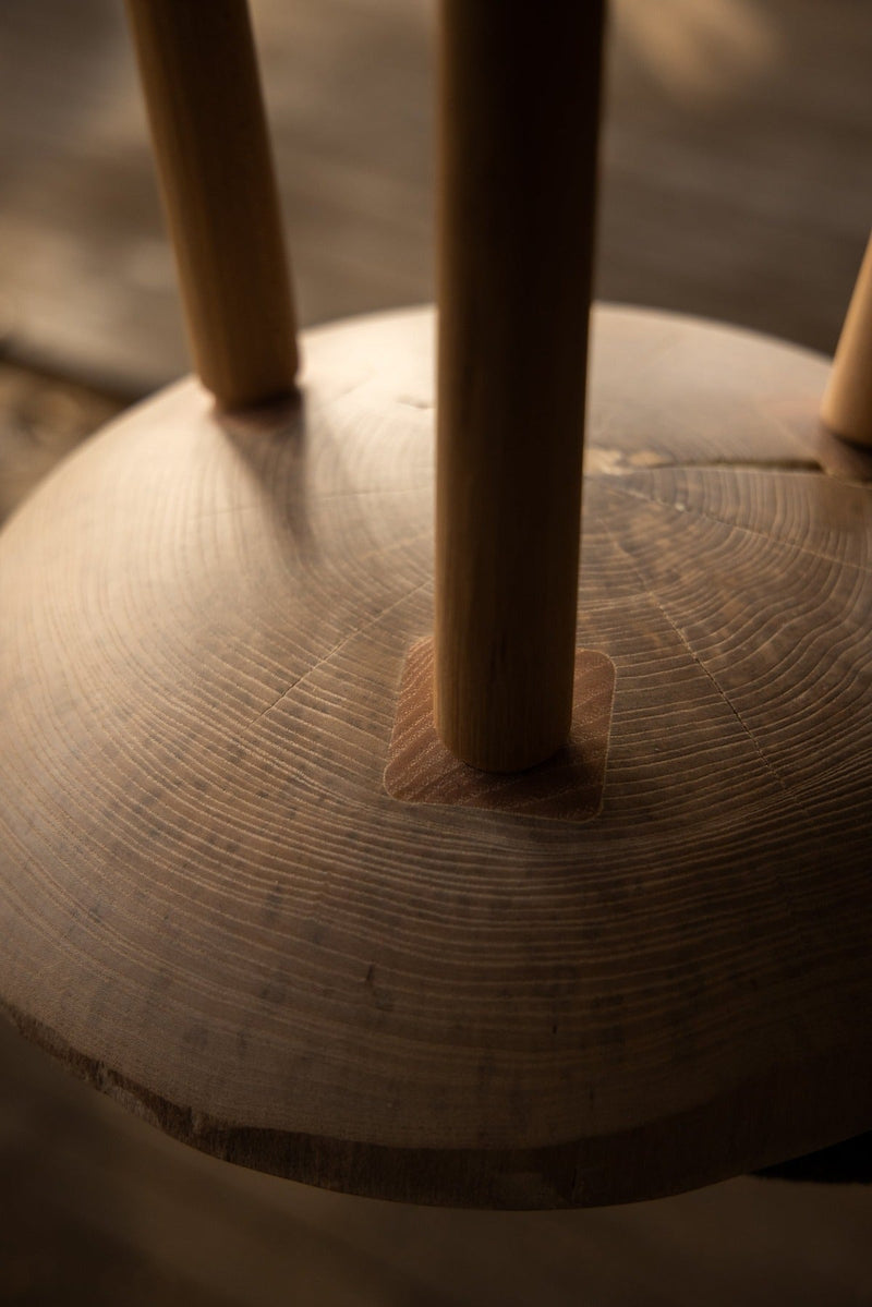 Live Edge Round Side Table | Fossil Table-zoom-
