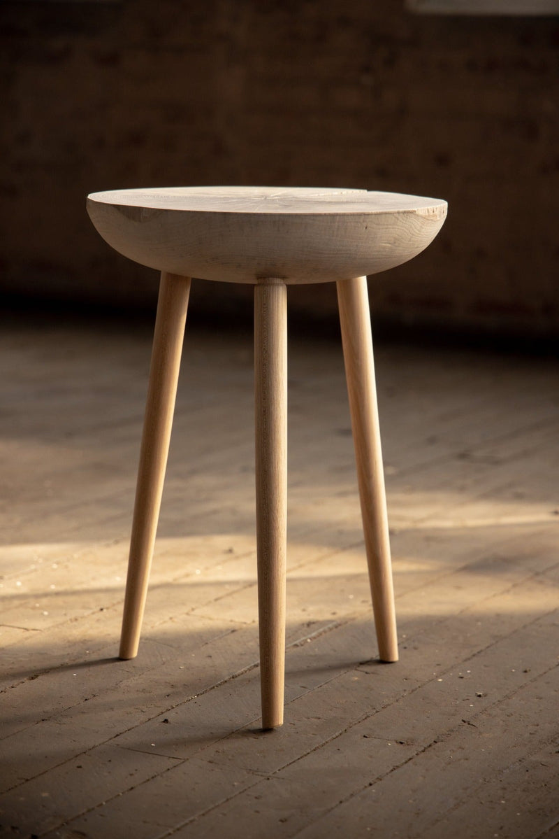 Live Edge Round Side Table | Fossil Table-zoom-