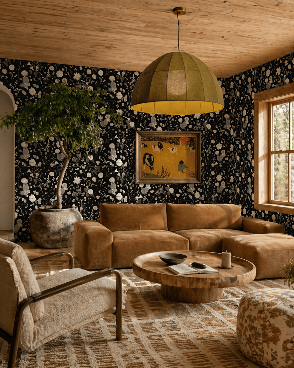 California Native Wallpaper, black and white - Aware House - Samantha Santana Creative -