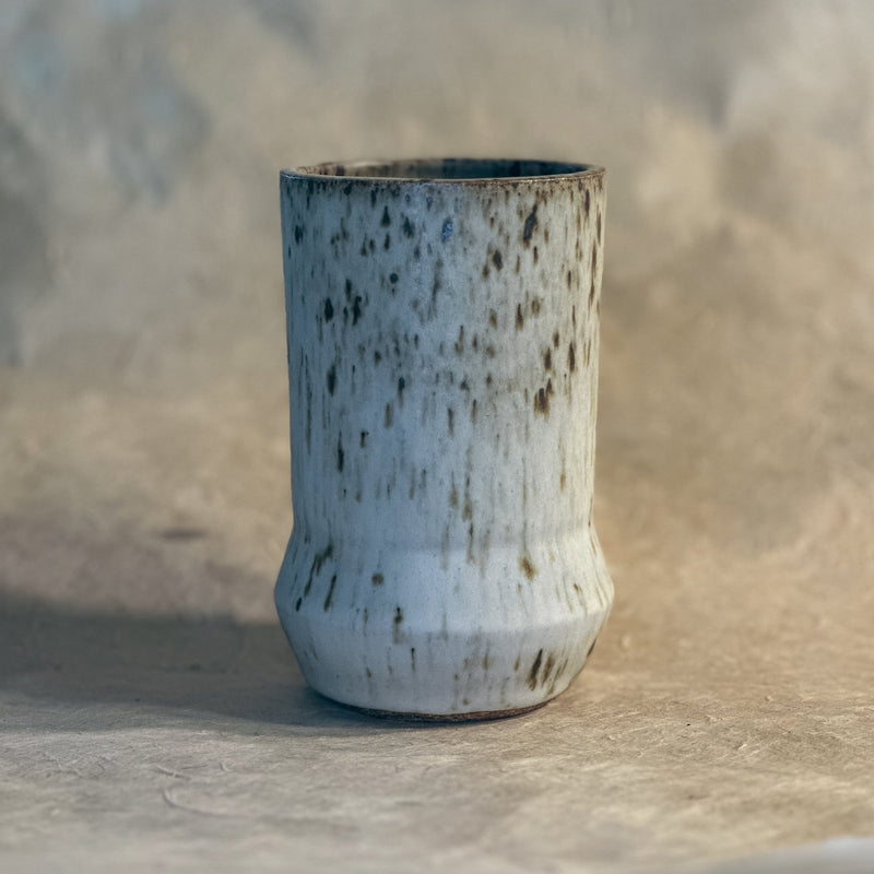 Saturn Ceramic Tumblers in Cornwall Stone | Handmade Stoneware Cups with Angled Design-zoom-