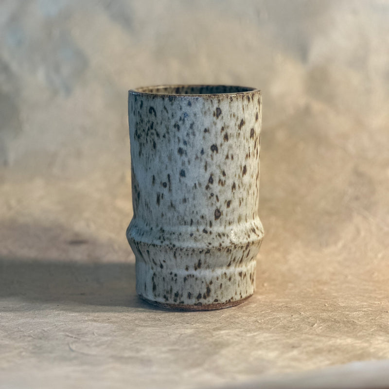 Saturn Ceramic Tumblers in Cornwall Stone | Handmade Stoneware Cups with Angled Design-zoom-
