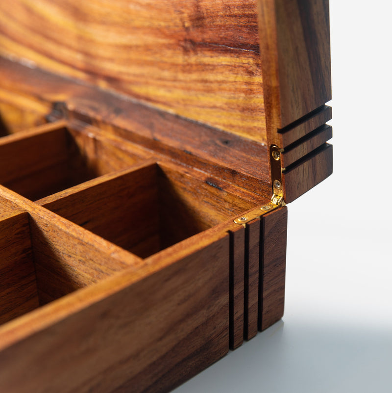 Tea Chest | Mesquite | 8 Compartments-zoom-
