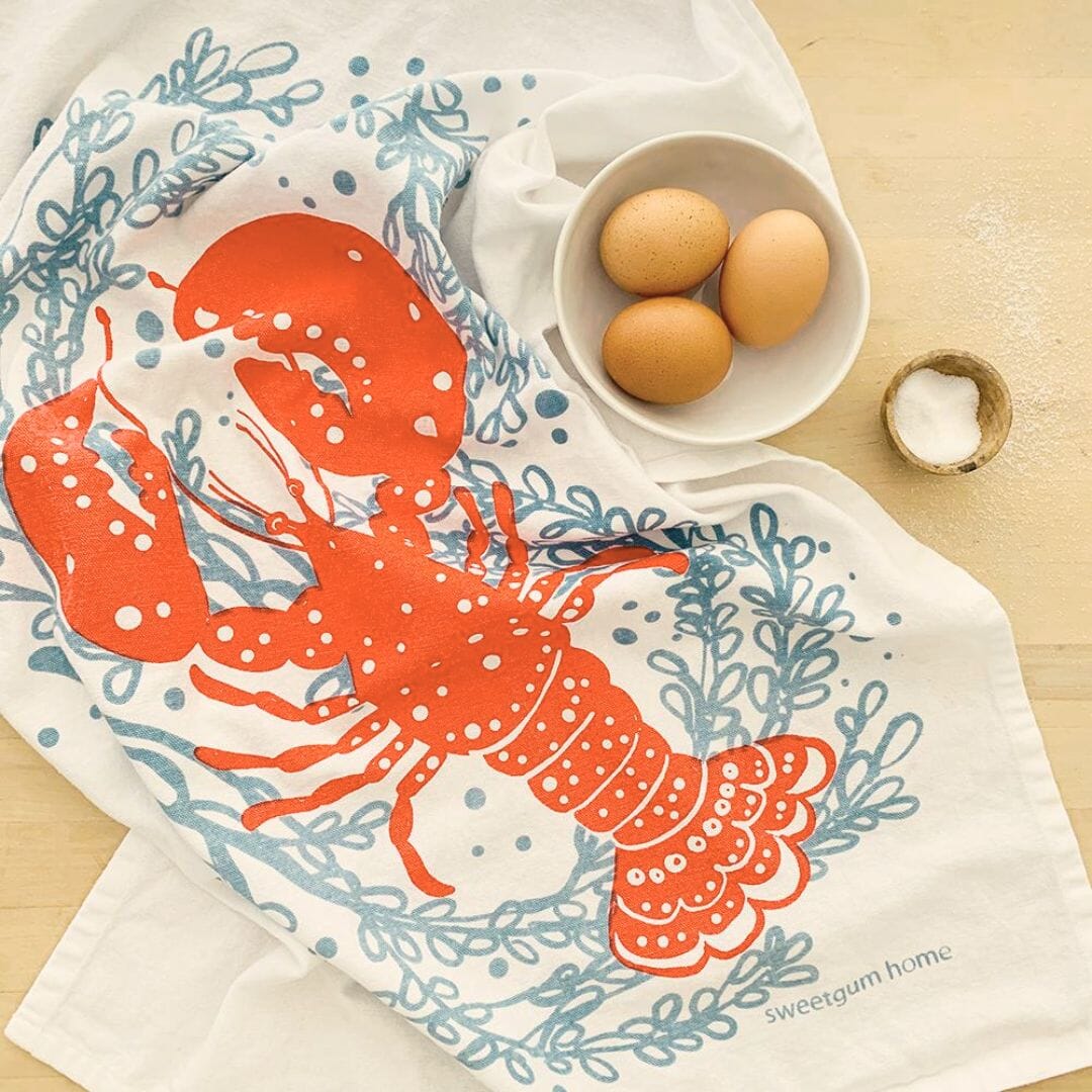 Maine Lobster Tea Towel | Nantucket Red-zoom-1