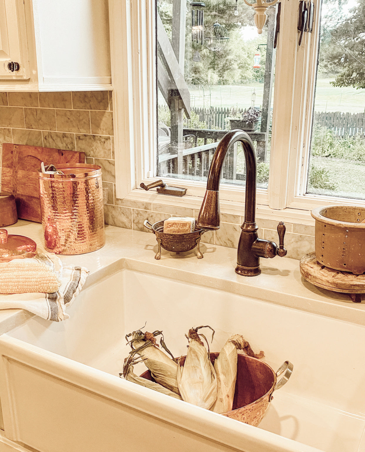 Copper Kitchen Compost Bin