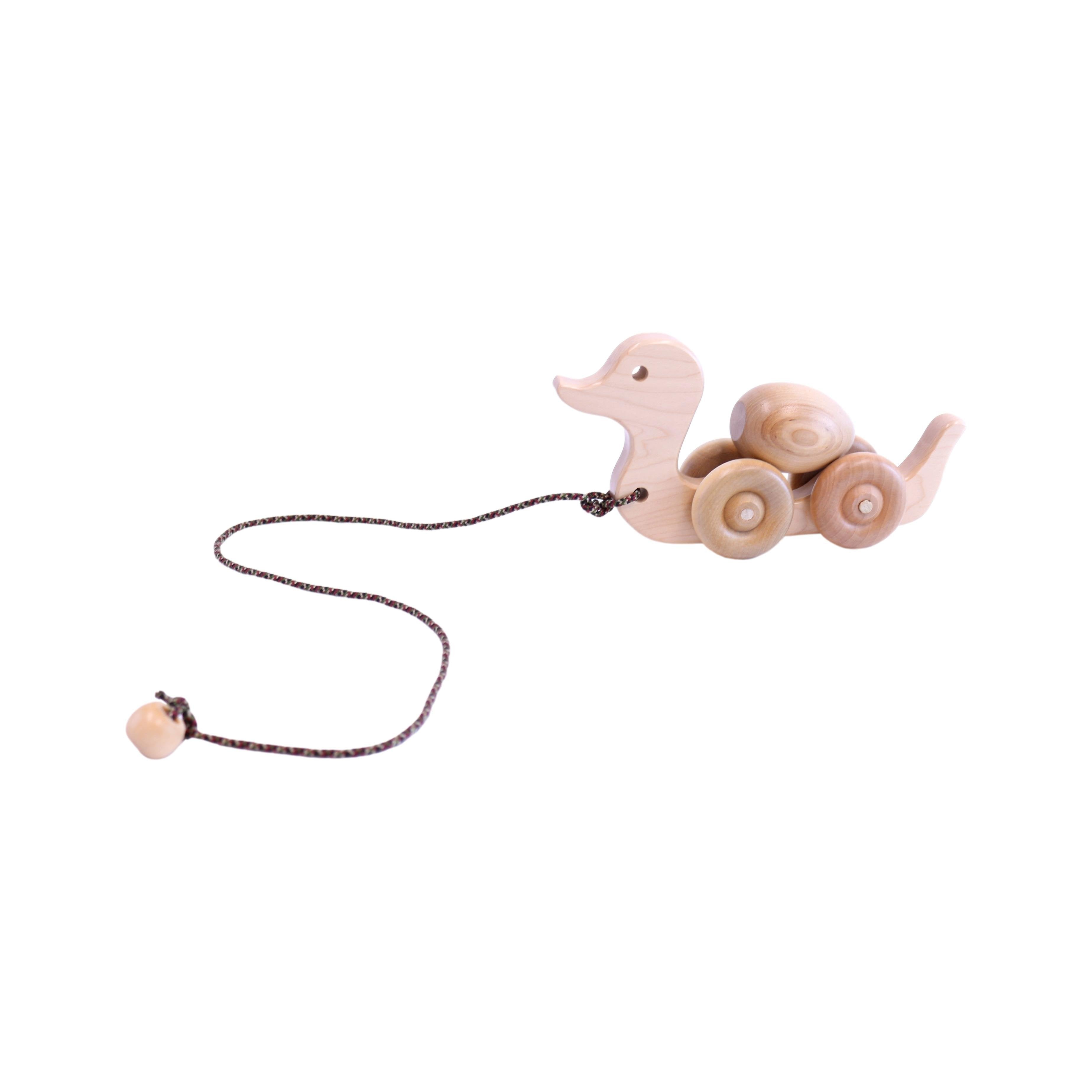 Wooden Duck Pull Toy with Spinning Egg-zoom-6