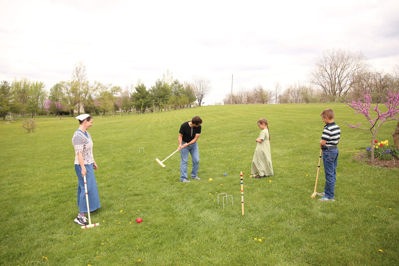 Deluxe 8-Player Croquet Game Set with Wooden Holder or Duffel Bag-zoom-