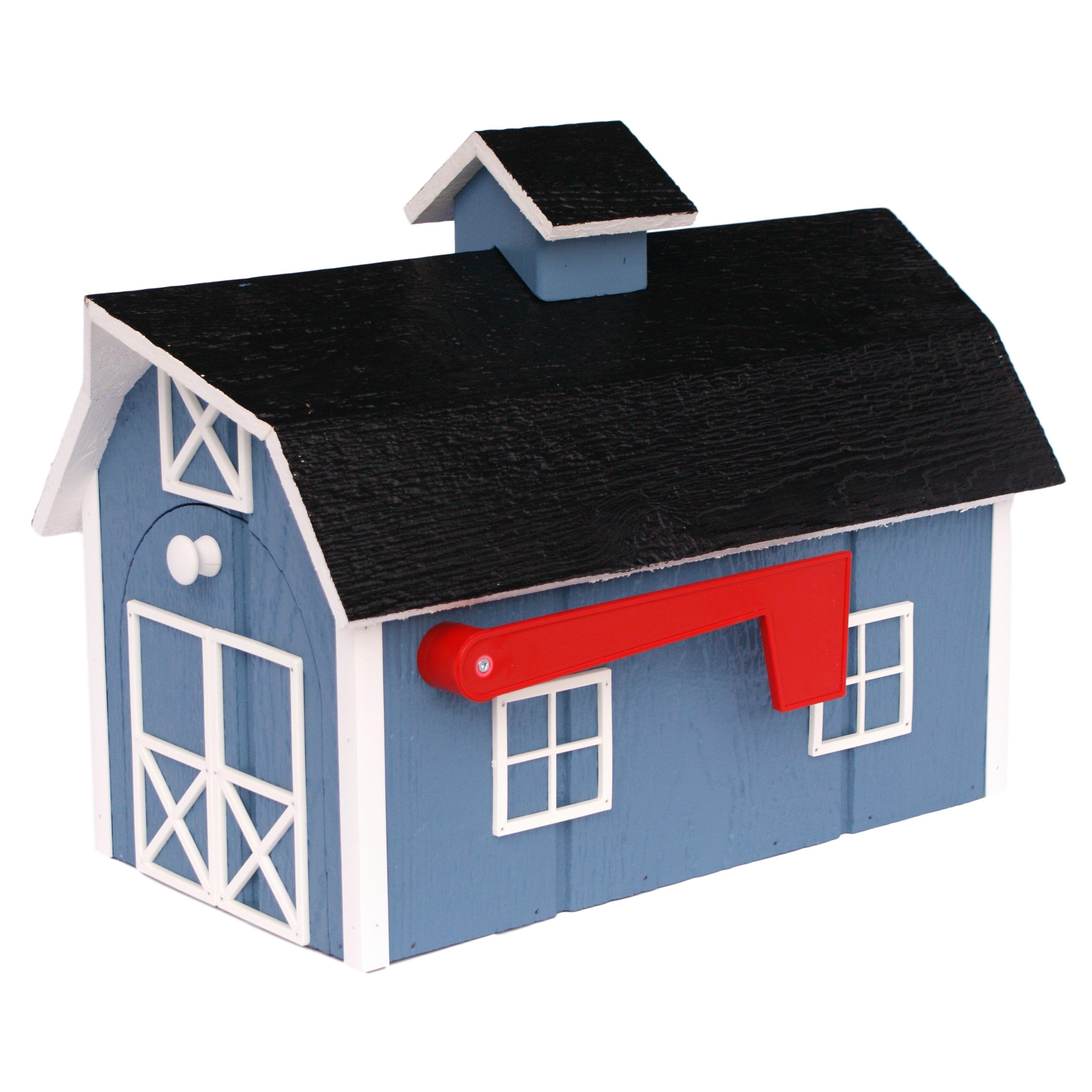 Amish-Made Wooden Mailbox | Dutch Barn Style Post-Mount-zoom-5