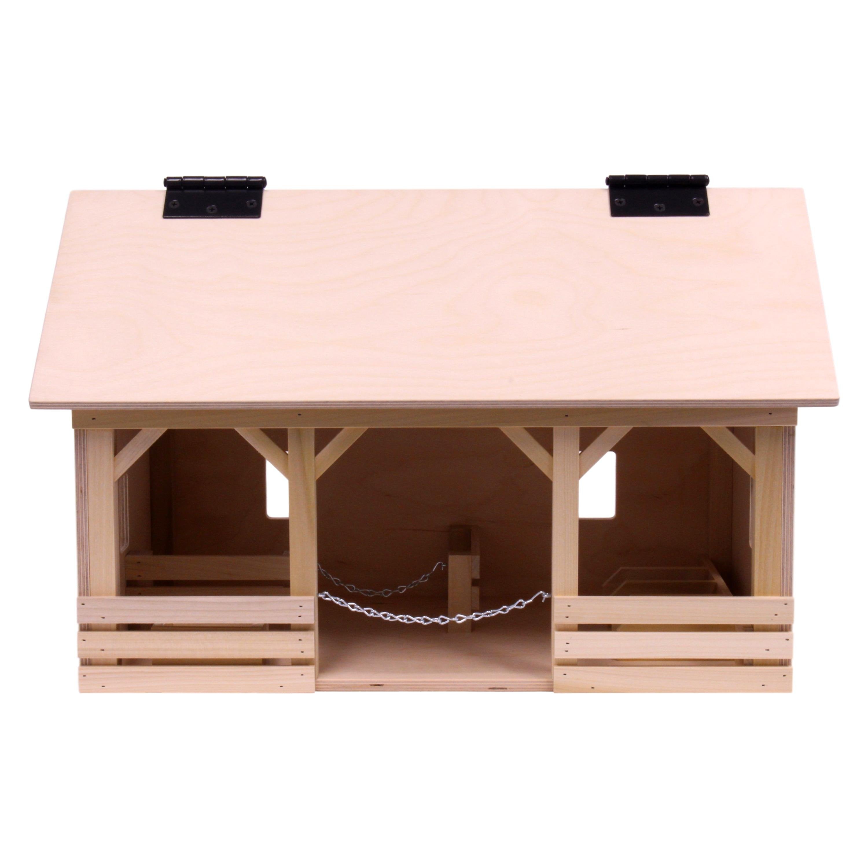 Large Wooden A-Frame Barn Toy with Hay Loft-zoom-7