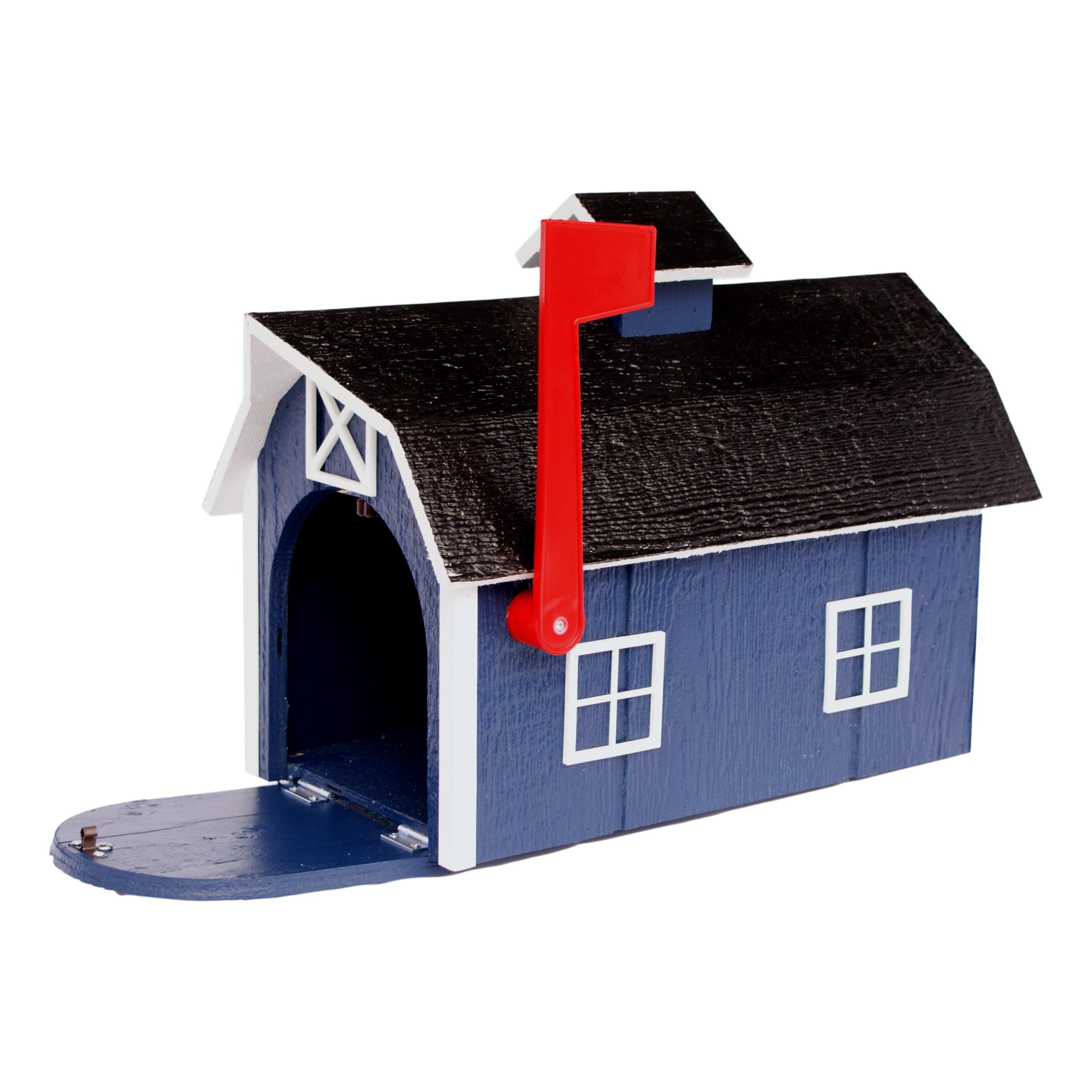 Amish-Made Wooden Mailbox | Dutch Barn Style Post-Mount-zoom-10
