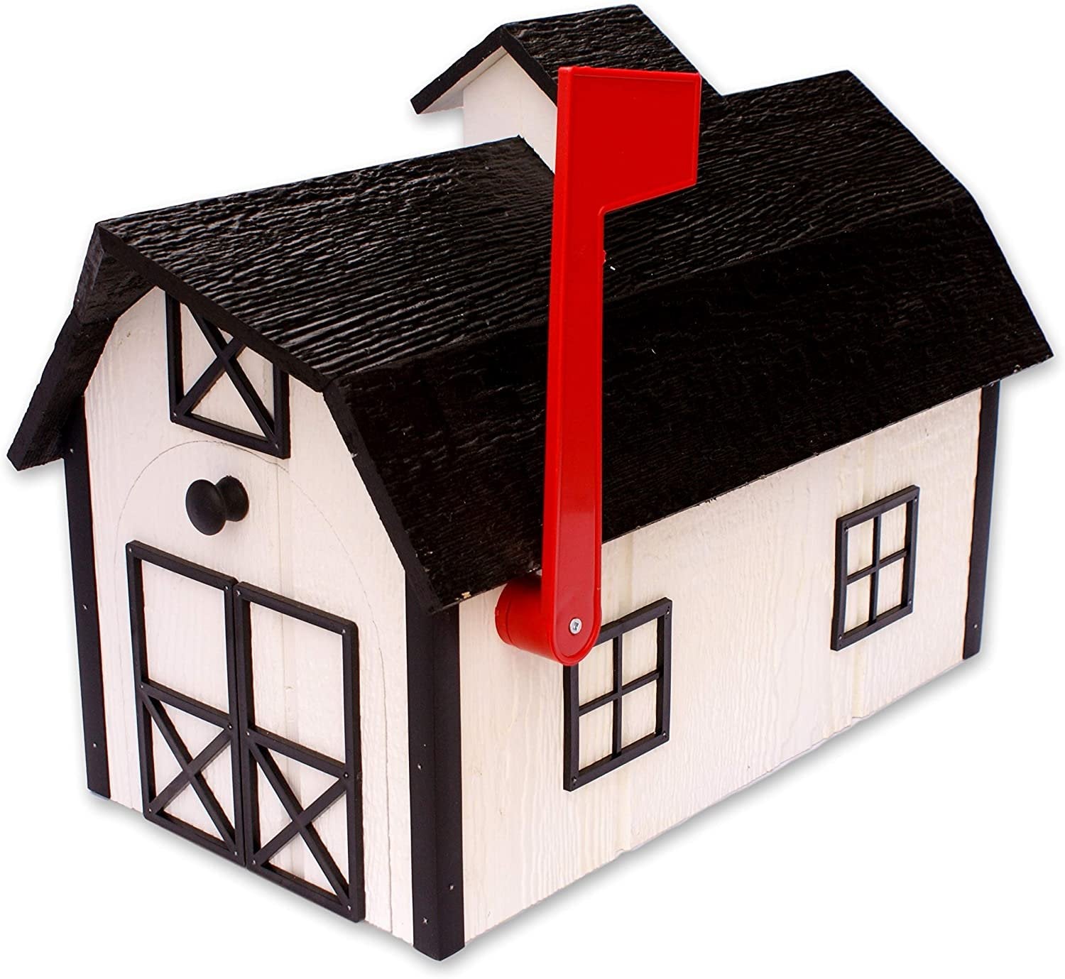 Amish-Made Wooden Mailbox | Dutch Barn Style Post-Mount-5