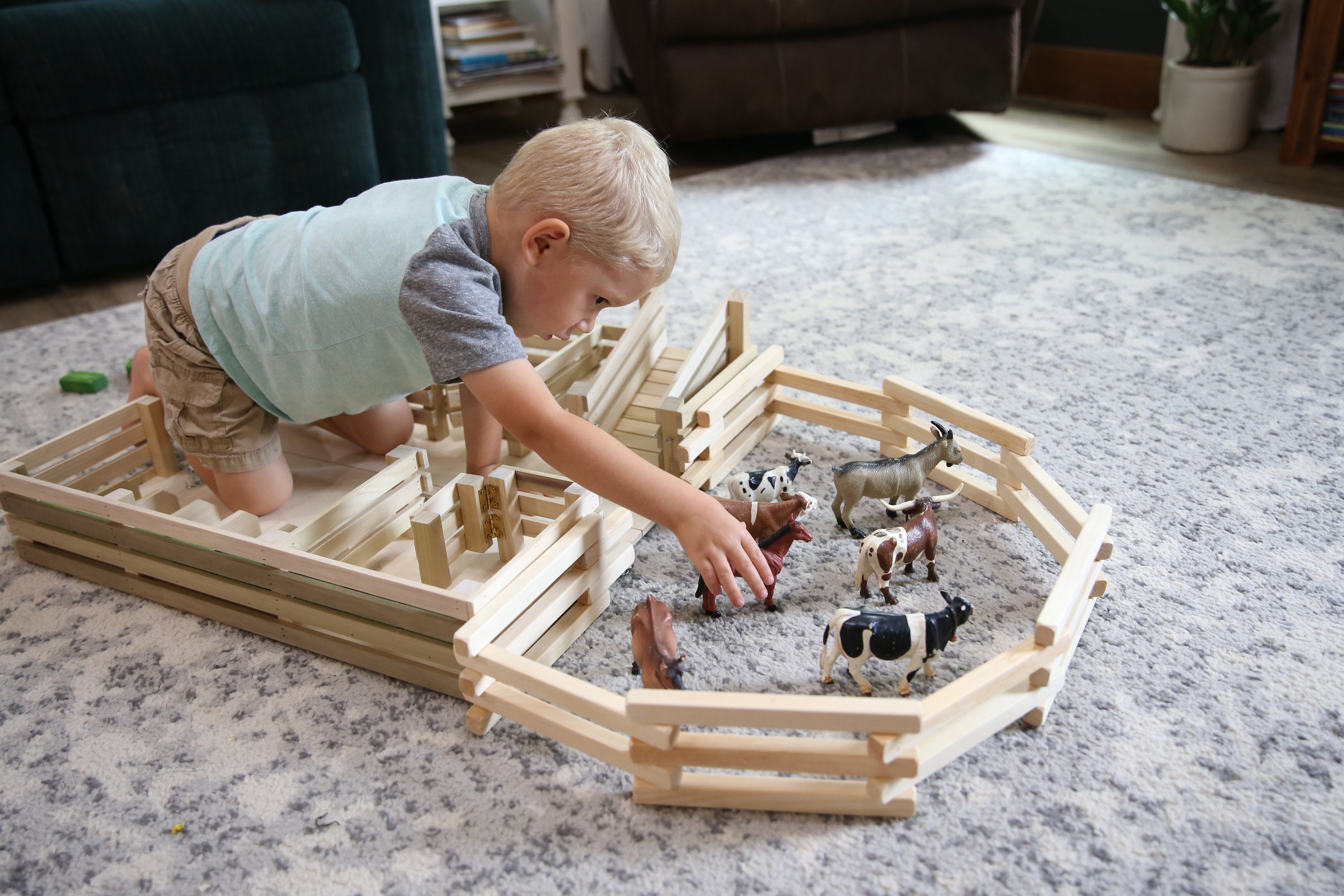 Amish Wooden Folding Stock Yard Farm Toy – Unfinished-zoom-6