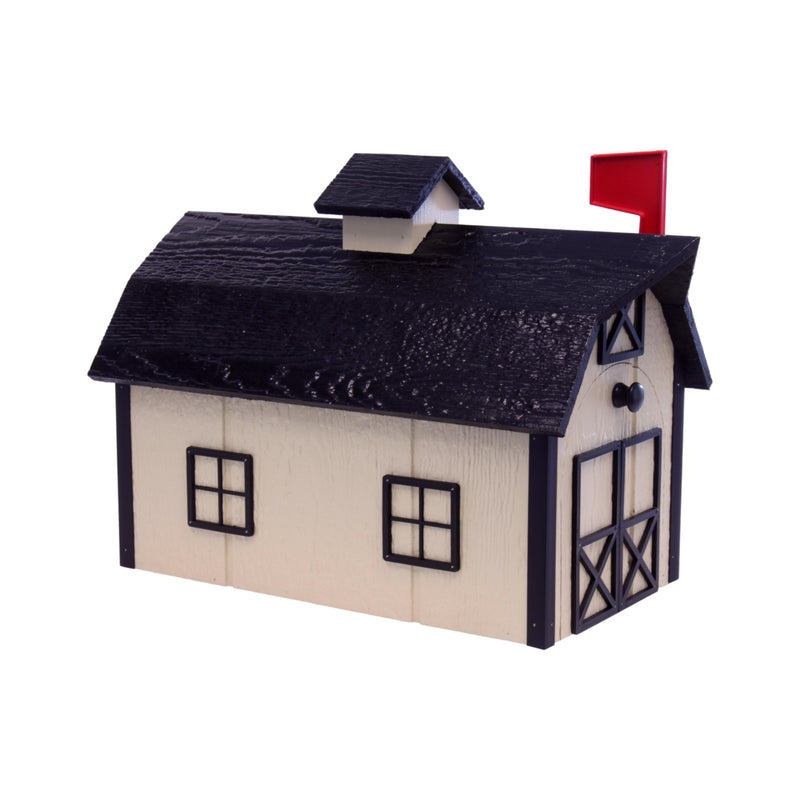 Amish-Made Wooden Mailbox | Dutch Barn Style Post-Mount-zoom-