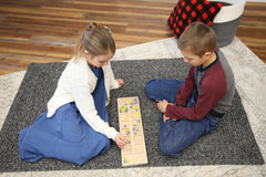 Solid Oak Wood Mancala Board Game Set with Marbles - Aware House - Amish Toy Box - 