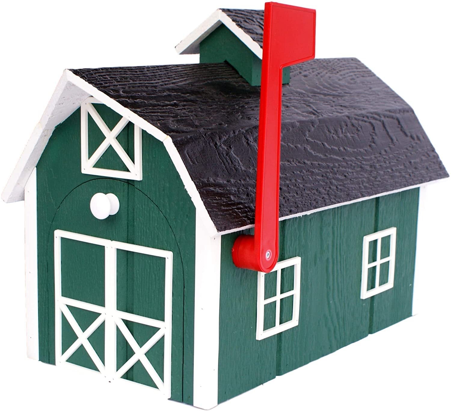 Amish-Made Wooden Mailbox | Dutch Barn Style Post-Mount-23