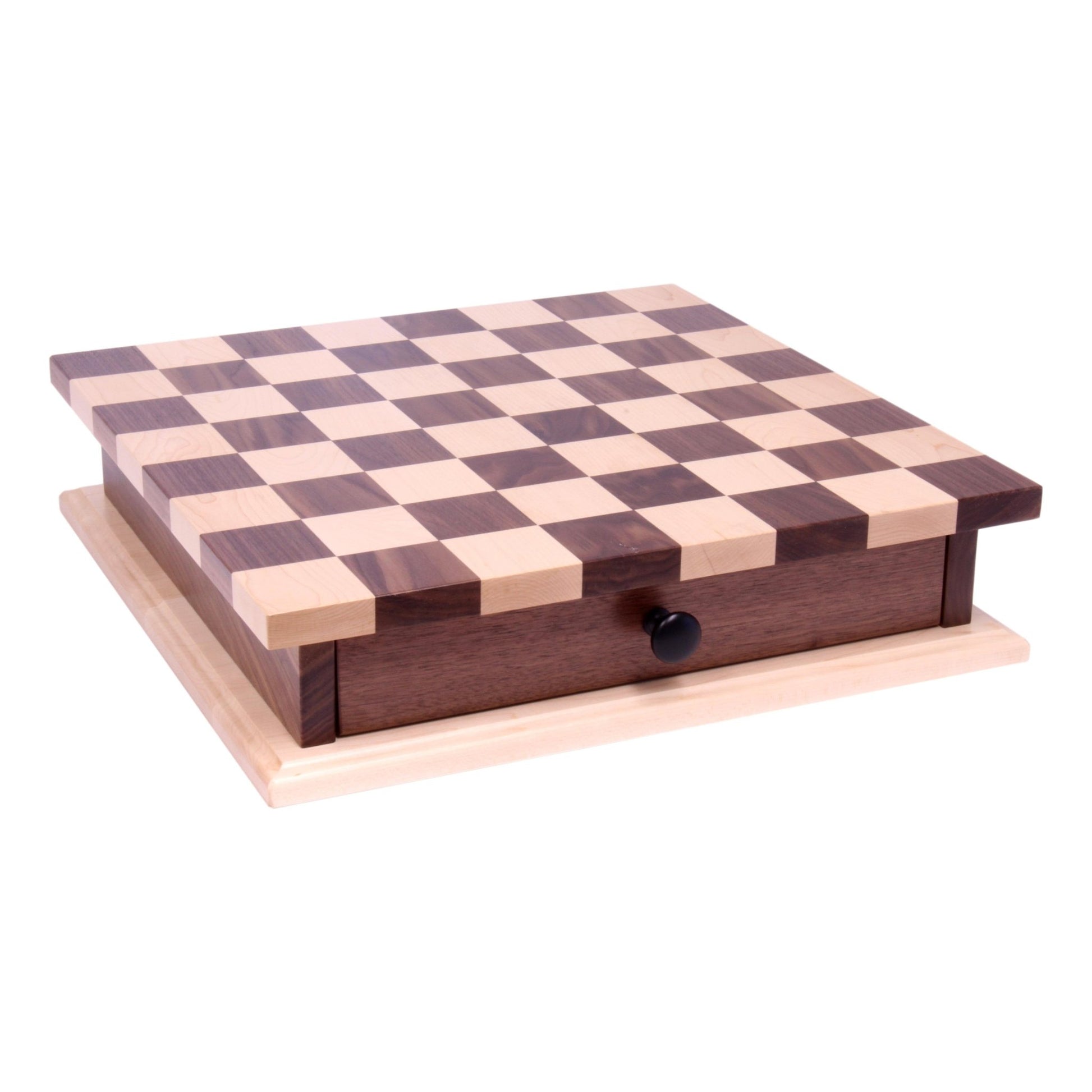 Deluxe Wooden Chess and Checkers Game Board Set | With Storage Drawer - Aware House - Amish Toy Box - 