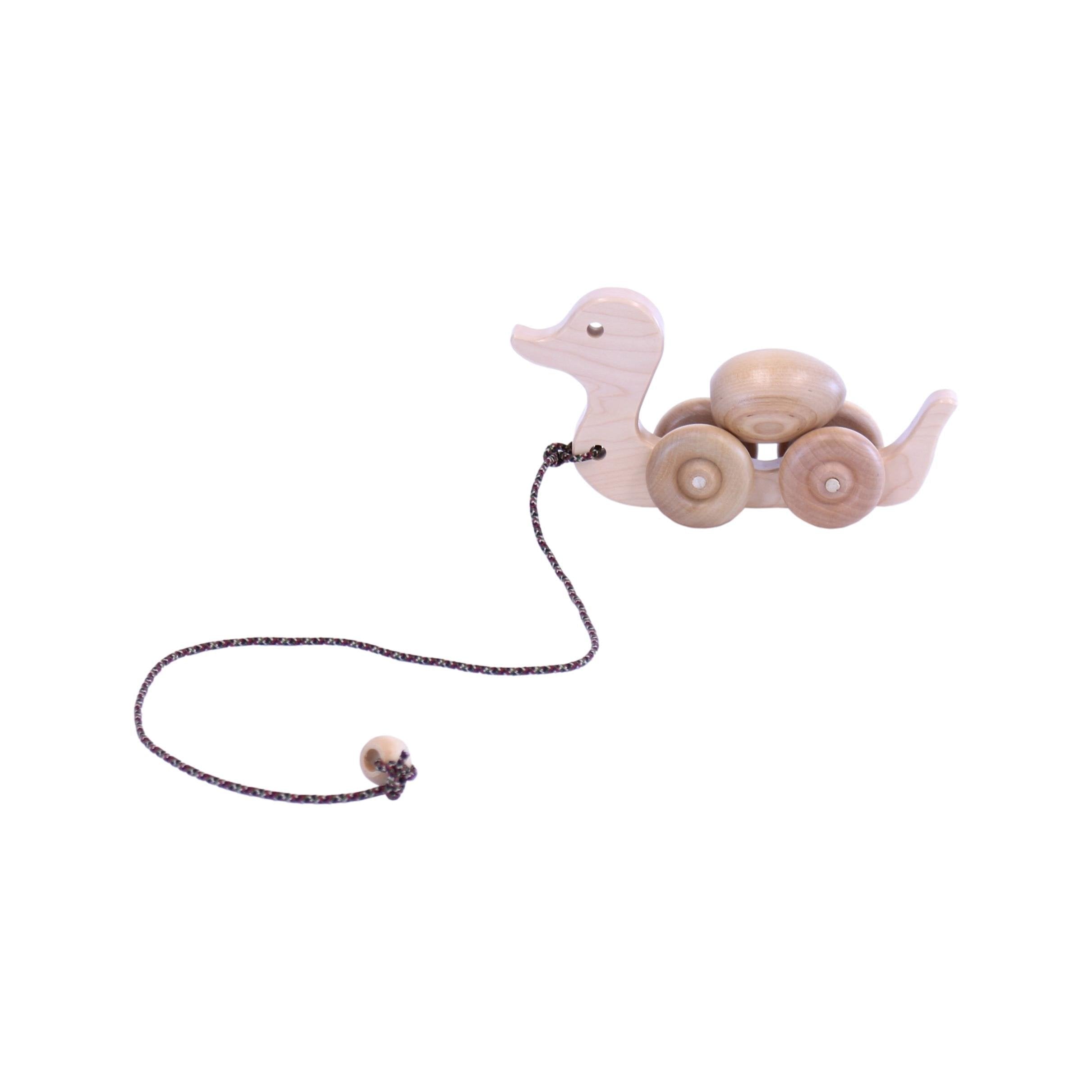 Wooden Duck Pull Toy with Spinning Egg