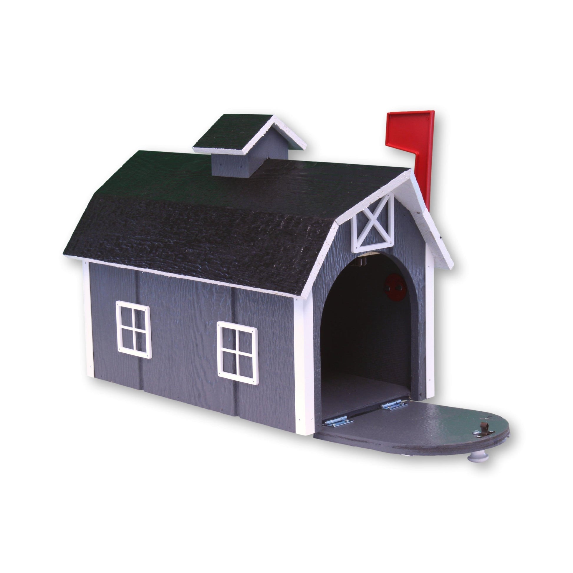 Amish-Made Wooden Mailbox | Dutch Barn Style Post-Mount-32