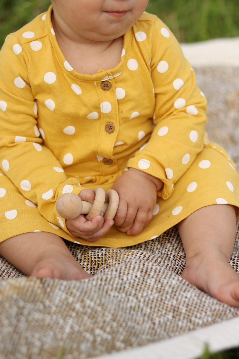 Amish Wooden 3-Ring Baby Rattle Toy – Unfinished Wood-zoom-