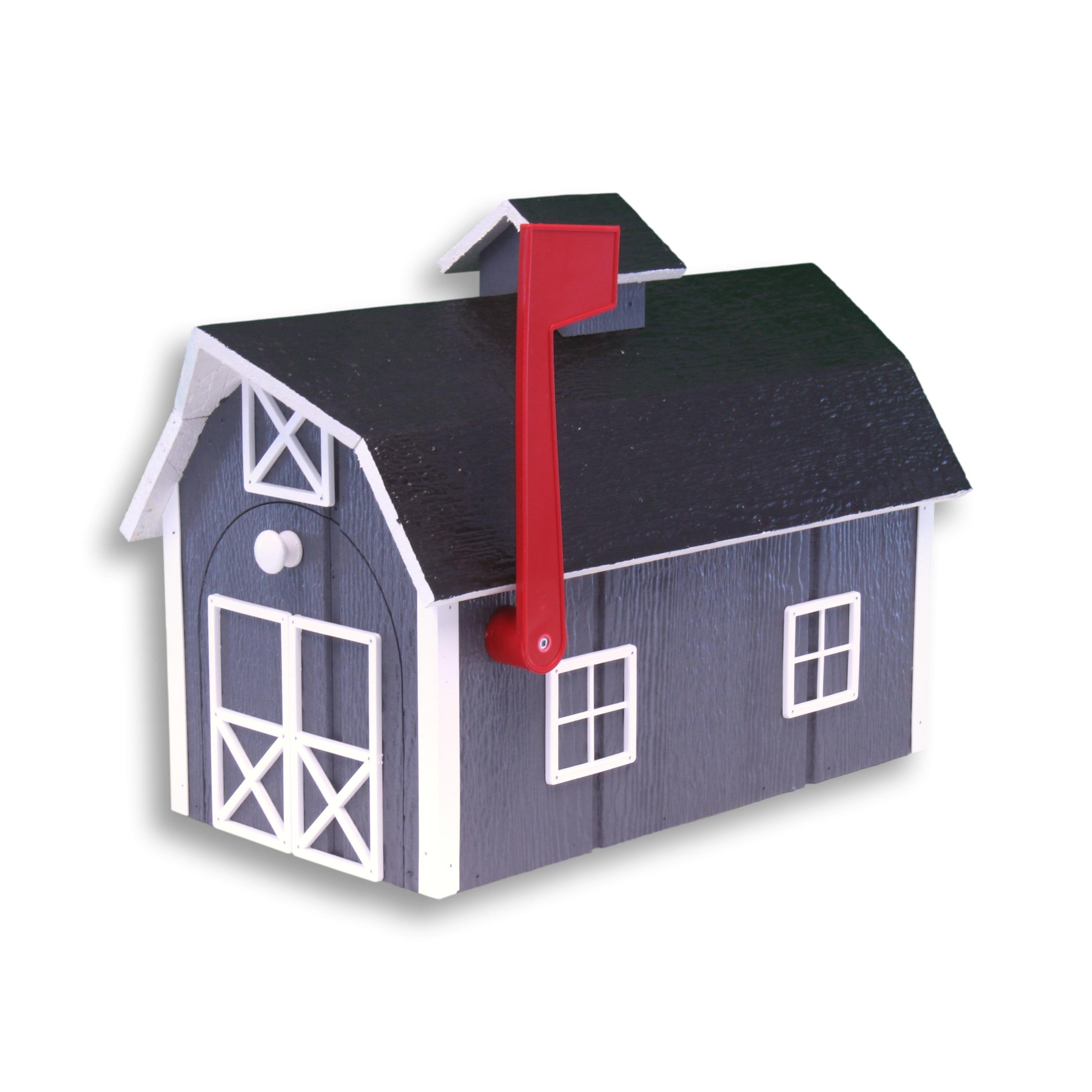 Amish-Made Wooden Mailbox | Dutch Barn Style Post-Mount-zoom-13