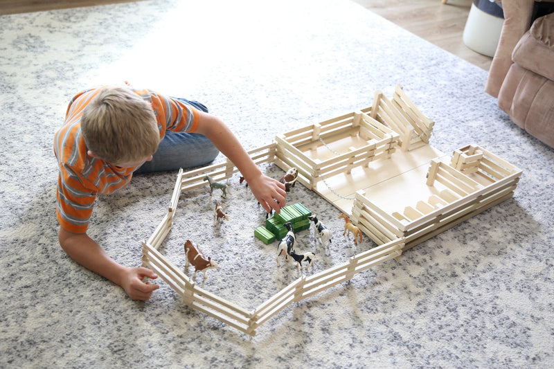 Amish Wooden Folding Stock Yard Farm Toy – Unfinished-zoom-