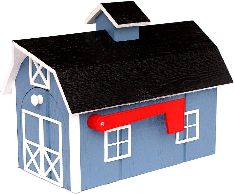 Amish - Made Wooden Mailbox | Dutch Barn Style Post - Mount - Aware House