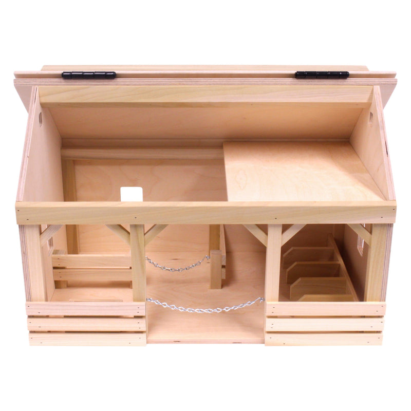 Large Wooden A-Frame Barn Toy with Hay Loft-zoom-